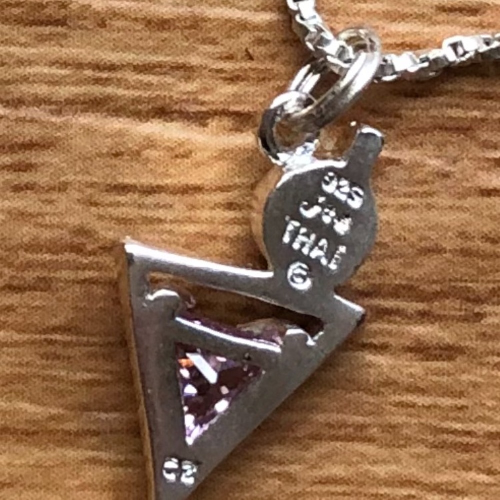 Sterling Silver Martini Glass Necklace - Picture 9 of 10